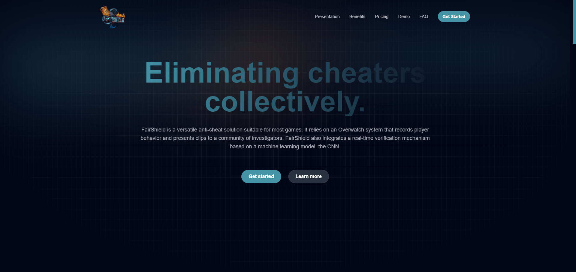 Mouhamed Bakhoum Landing page Fairshield - Solution Anti-Cheat